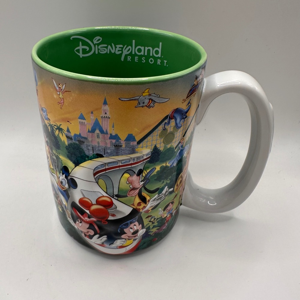 NEW! Disneyland Resort Grandpa Coffee Mug Disney Characters Monorail Green 3D